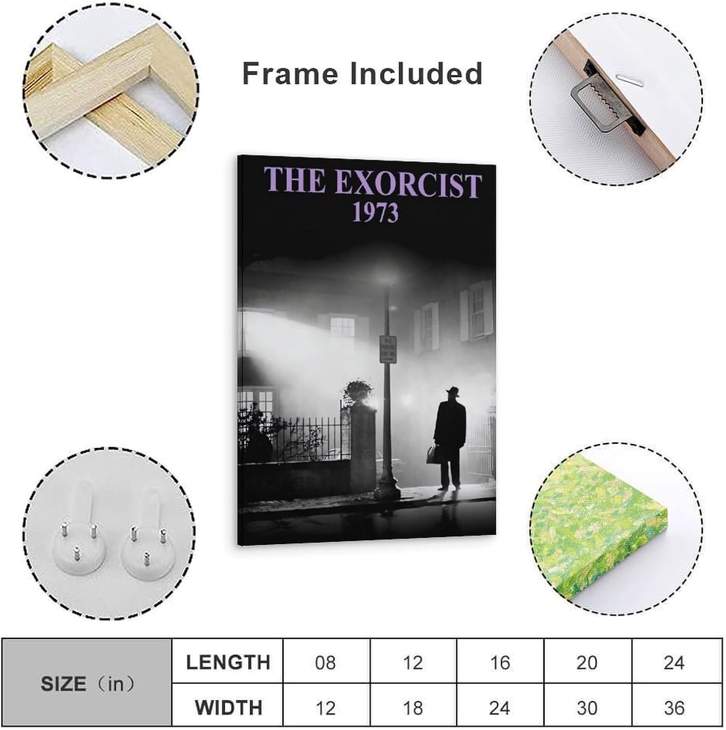 LETOOUY The Exorcist 1973 Poster Decorative Painting Canvas Wall Art Living Room Poster Bedroom Painting Wall Art Picture Print Modern Family Room Decor 08 x 12 inches (20 x 30 cm) - Image 4