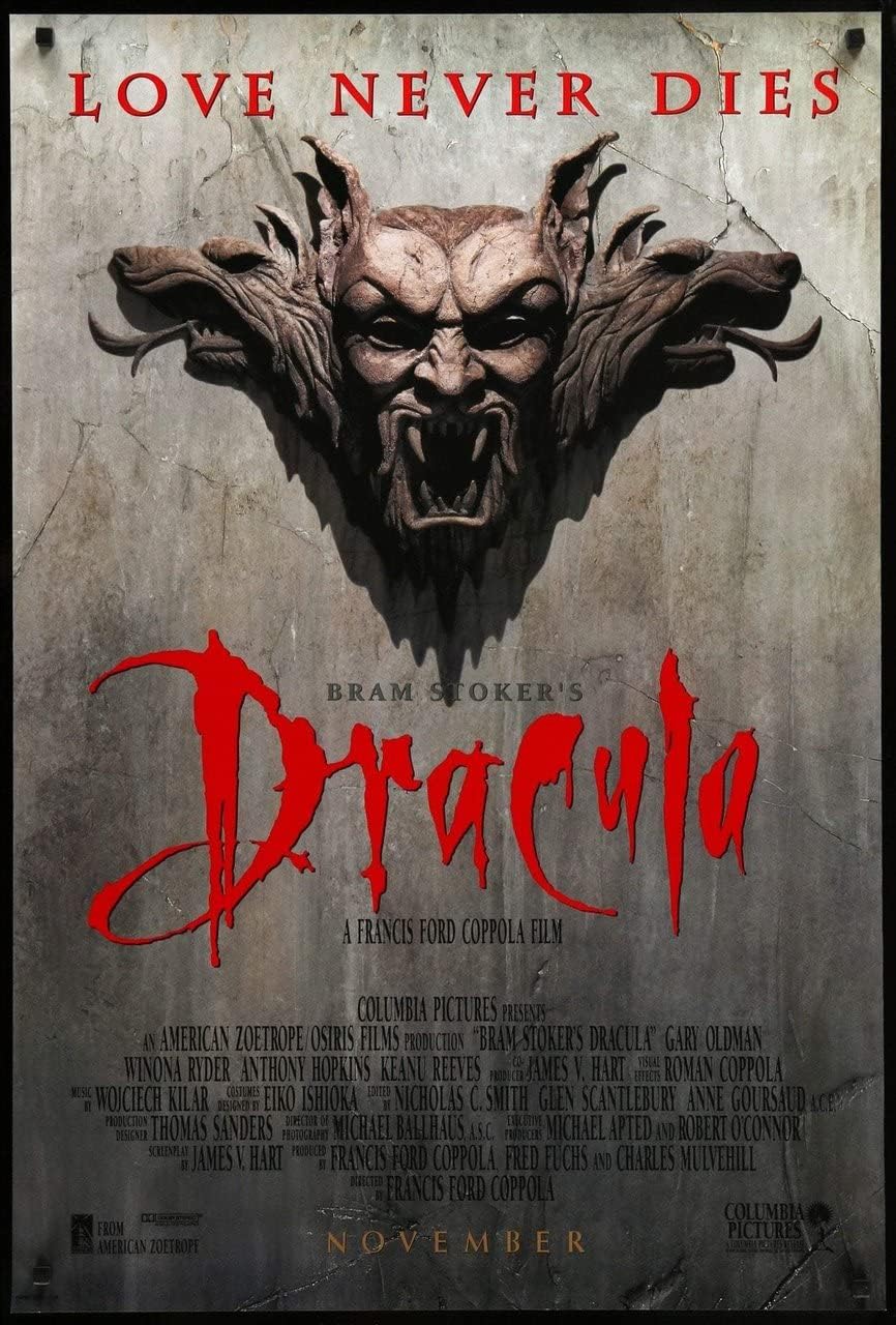 BRAM STOKER S DRACULA 1992 2 A3 Poster on Canvas - Movie Art Poster in Various Sizes for Living Room or Bedroom Ideas. Borderless Cult Film Images Classic Iconic 70s 80s 90s Vintage Retro Home Wall D