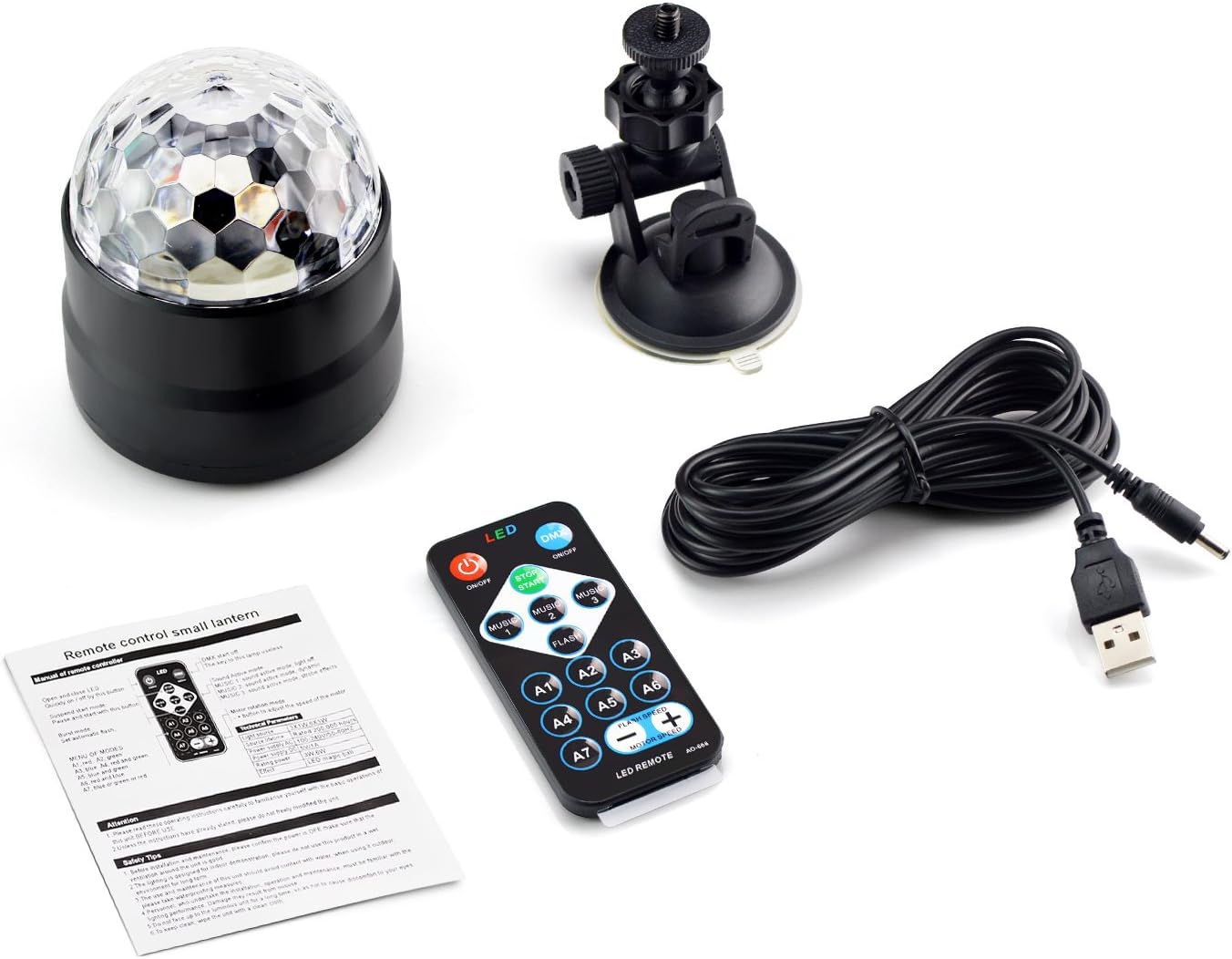 Disco Ball Light Party Lights dj Disco Lights, led Mini Colors Stage Lights Sound Activated Automatic, Strobe Light Halloween Christmas Decoration Lights Happy Birthday Gift Wedding Club Show - Image 7