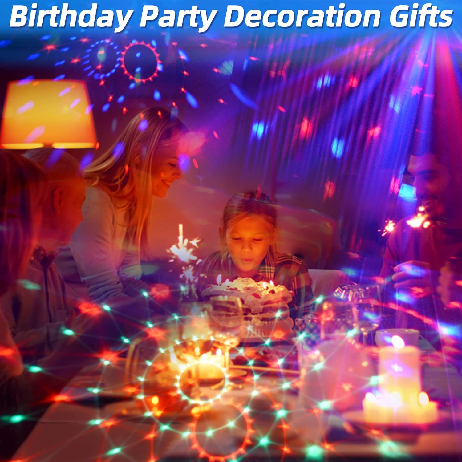 Disco Ball Light Party Lights dj Disco Lights, led Mini Colors Stage Lights Sound Activated Automatic, Strobe Light Halloween Christmas Decoration Lights Happy Birthday Gift Wedding Club Show - Image 4