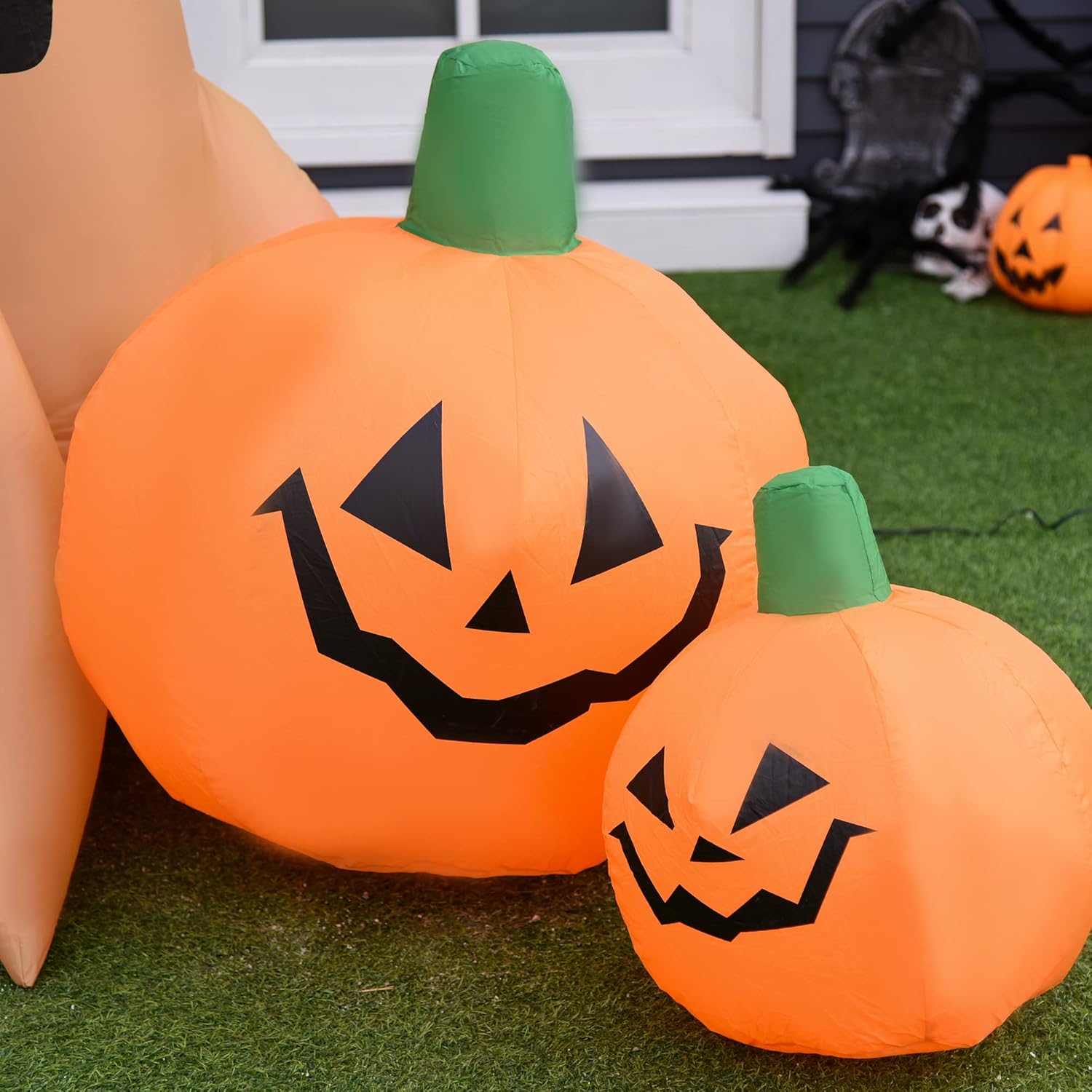 HOMCOM 240cm Large Halloween Scary Lighting Inflatable Tree Ghost 3 Pumpkins Owl 4 LED Indoor Outdoor Holiday Decoration - Image 7