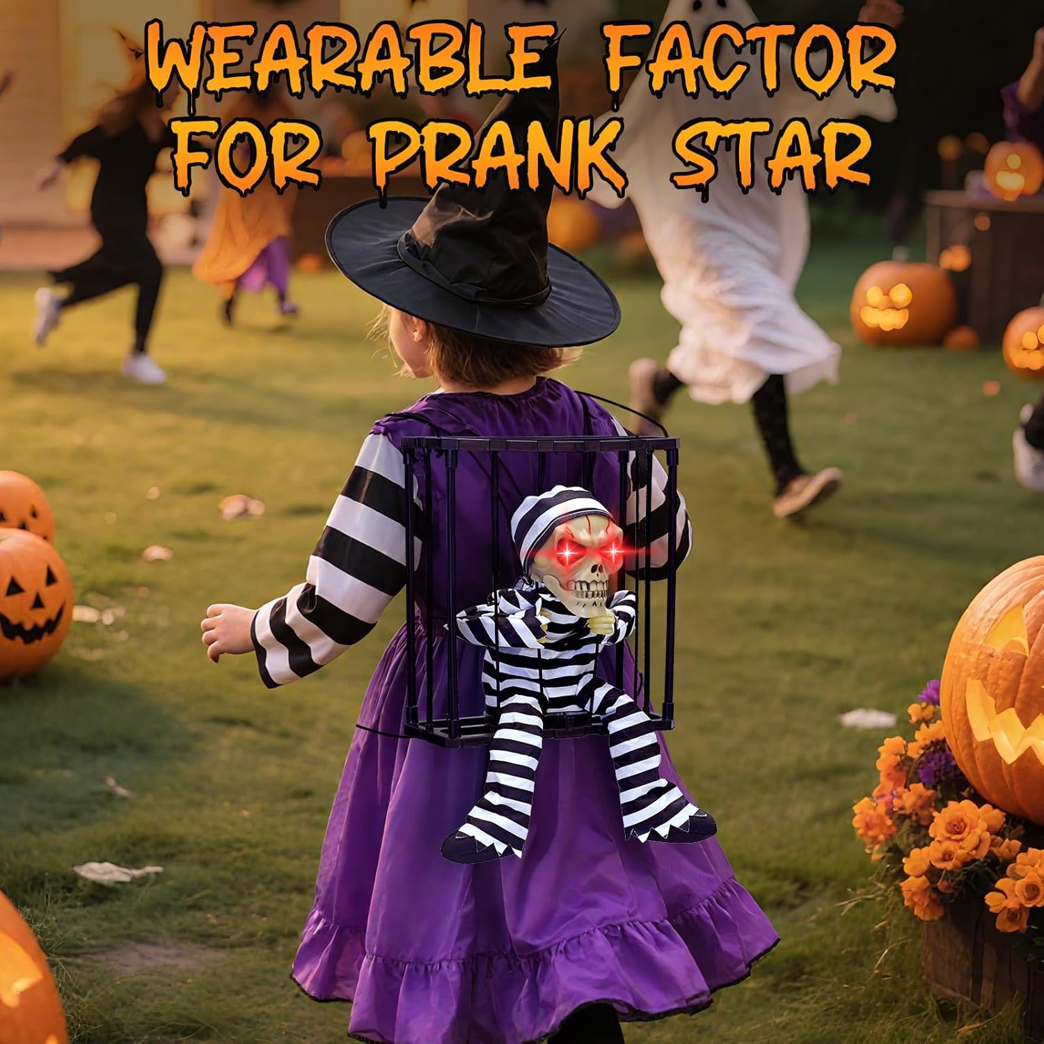 Halloween Animatronics Decorations, Screaming Animated Hanging Motion Sensor Ghost with sound effects, Outdoor Indoor Halloweens Props Party Door Decor, Scary Garden Halloween Decorations - Image 3