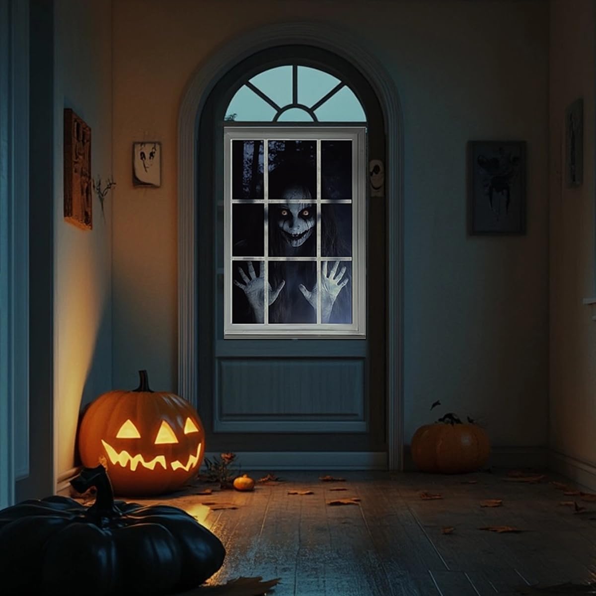 ENYACOS Scary Halloween Window Decorations - Outdoor & Indoor Party Decor & Accessories Halloween Horror Curtains - Image 3