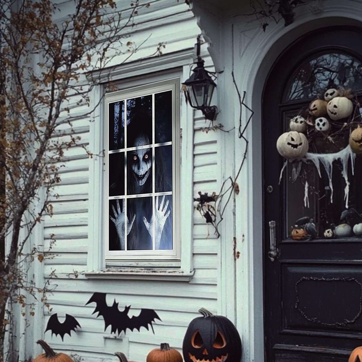 ENYACOS Scary Halloween Window Decorations - Outdoor & Indoor Party Decor & Accessories Halloween Horror Curtains - Image 5