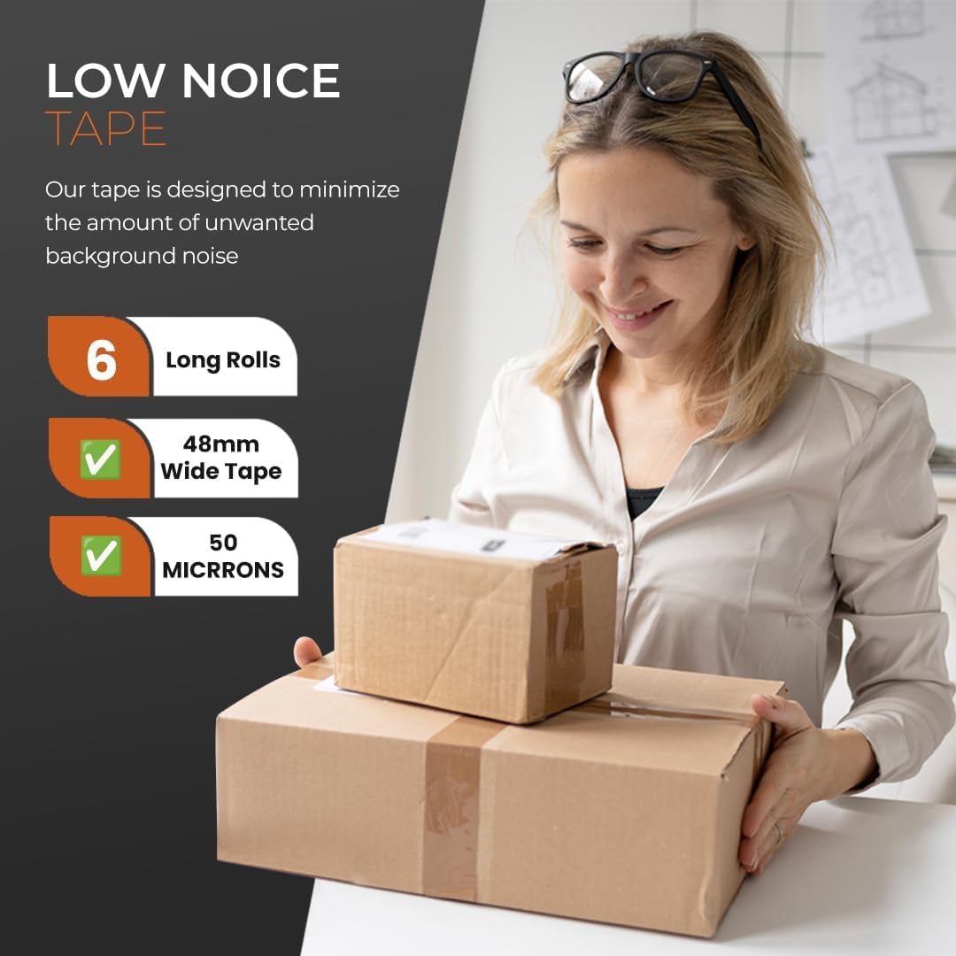 Packaging Tape, Heavy Duty Brown Parcel Tape 6 Rolls With Low Noise - 48mm X 66m, Secure Sticky Brown Tape For Box Packaging, Moving Boxes, Packing Tape Strong For Moving House (6 rolls) - Image 5