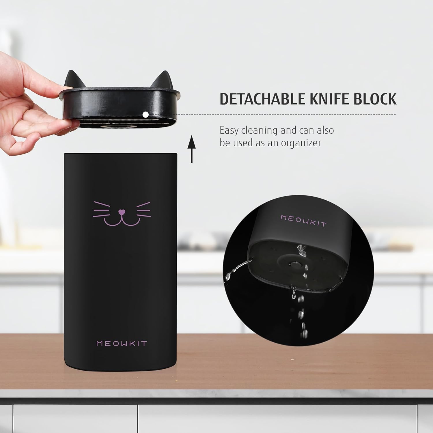 Stylish Knife Block Set for Modern Kitchens, Ultra-Sharp Non-Stick Blades and Cat Paw Handles for Chopping Vegetables, Slicing Meat and Daily Meal Prep - Image 7