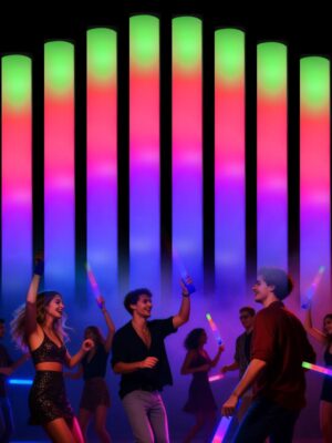 68PCS LED Foam Glow Sticks Bulk, Glow Sticks Party Supplies with 3 Modes Colorful Flashing, 8-10 Hours Glow in The Dark Party Favors for Wedding, Birthday, Concert, Festival, Sporting Events