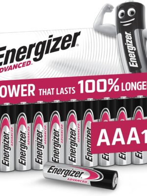 Energizer Advanced - AAA Batteries (12 Pack) - Triple A Battery 1.5V - Up To 100% Longer Lasting - Ideal for High-Drain Devices - 0% Plastic Packaging - 10 Year Shelf Life [Amazon Exclusive]