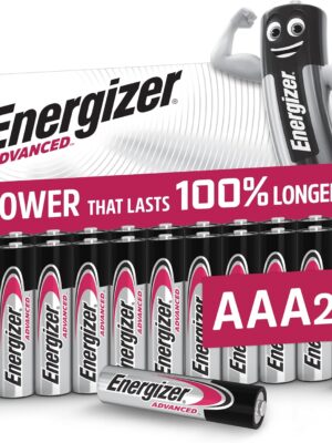 Energizer Advanced - AAA Batteries (24 Pack) - Triple A Battery 1.5V - Up To 100% Longer Lasting - Ideal for High-Drain Devices - 0% Plastic Packaging - 10 Year Shelf Life [Amazon Exclusive]