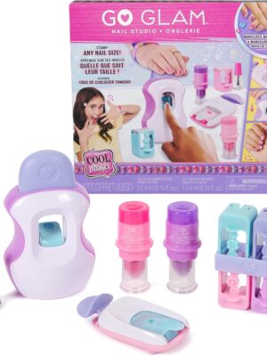 Cool MAKER, GO GLAM Studio Nail Kit, Style 200 Nails with 4 Designs, 2 Polish Applicators & Nail Mask, Arts and Crafts Kids’ Toys for Girls Aged 7+