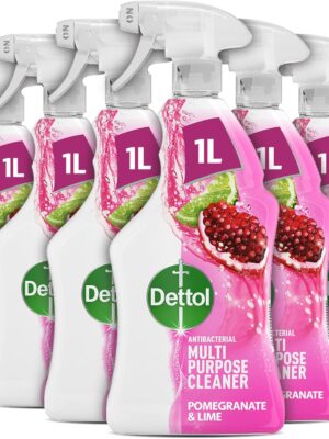 Dettol Antibacterial MultiPurpose Cleaner Pomegranate & Lime, Multipack of 6x1L