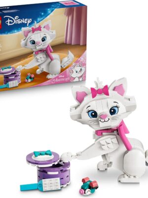 LEGO|Disney The Aristocats Adorable Marie - Toy Cat Animal Figure w/Accessories incl. a Textile Bow - DIY Bedroom Decor - Nostalgic Gift for 7+ Year Old Girls & Fans - 43286