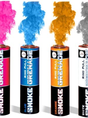 RING PULL SMOKE GRENADES Pack of 4 Colors (Blue, Orange, Pink and White)
