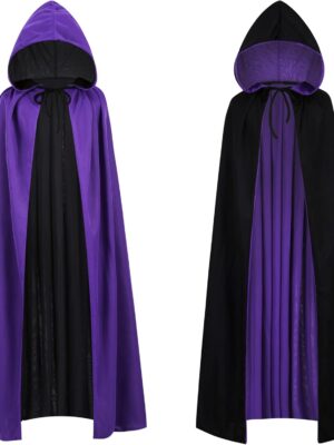 Reversible Cape for Adults and Kids, Easter Halloween Christmas Cloak Fancy Dress Vampire Witch Wizard Role Play for World Book Day