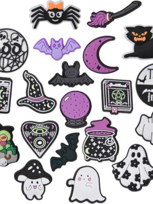 UNN 20 Pieces Men Women Lovely Halloween Shoe Charms Adults Horror Movie Shoe Decoration Charms for Party Favor