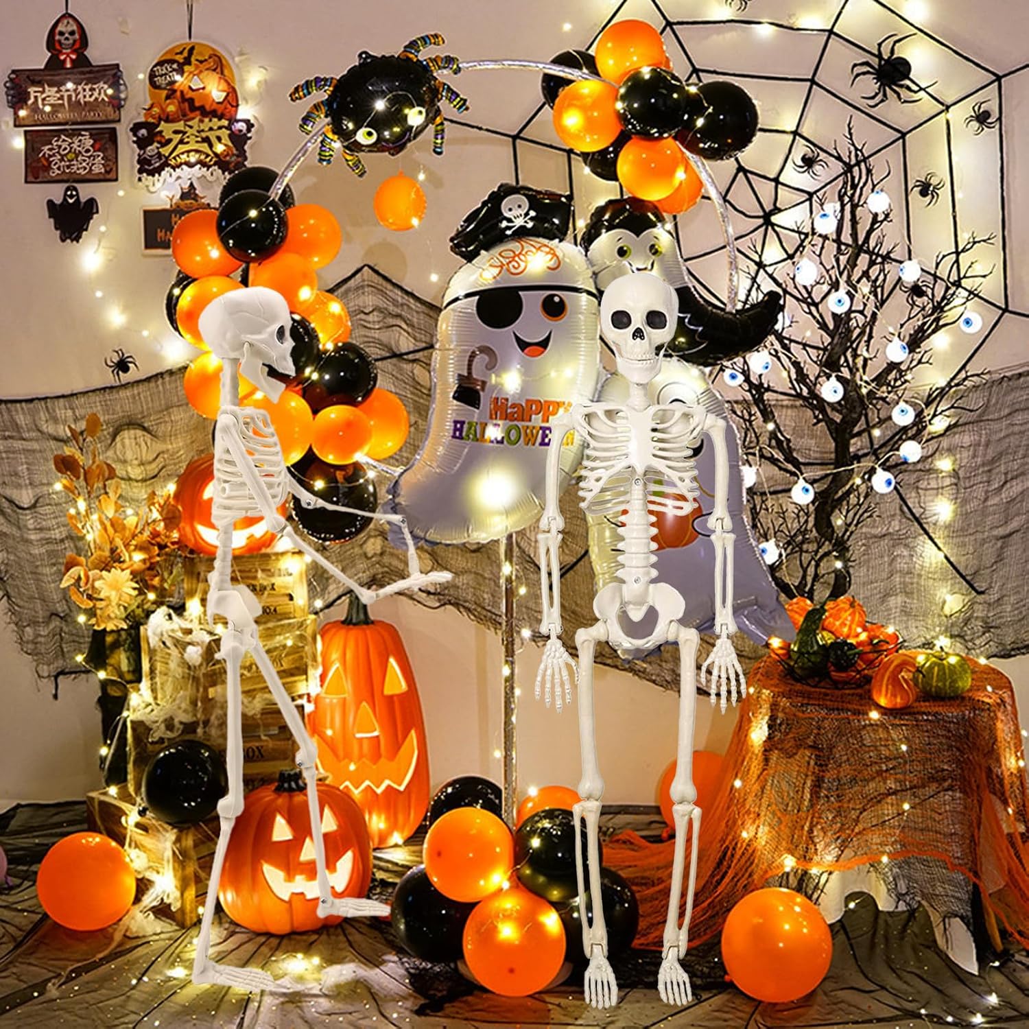 Halloween Posable Skeleton Decoration - 40cm Plastic Skeleton for Indoor or Outdoor Garden Decor, Christmas Day and Other Party Decorations - Image 8