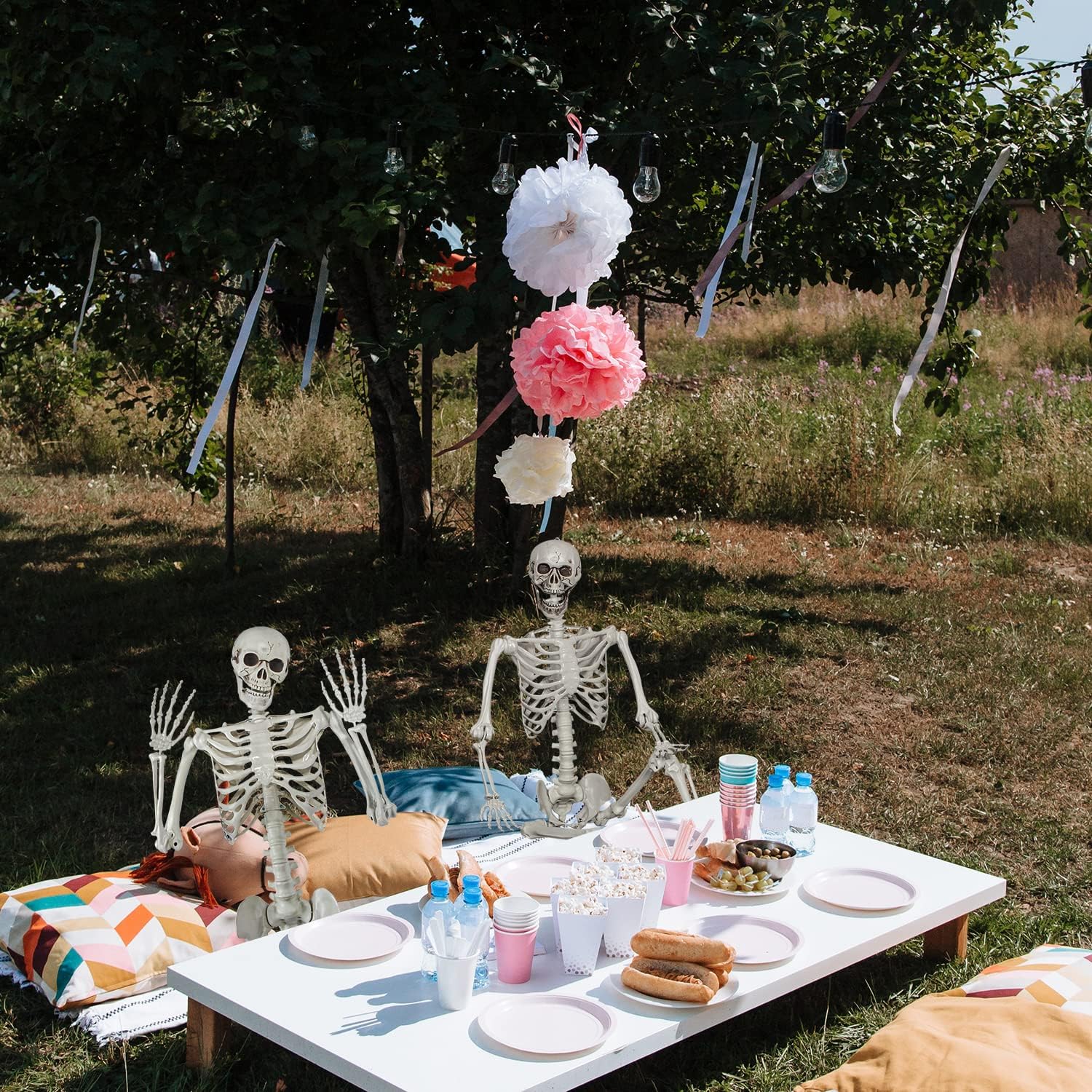 Halloween Posable Skeleton - 165cm Realistic Life Size Human Skeleton Bones with Movable Joints for Halloween Haunted House Decoration - Image 5