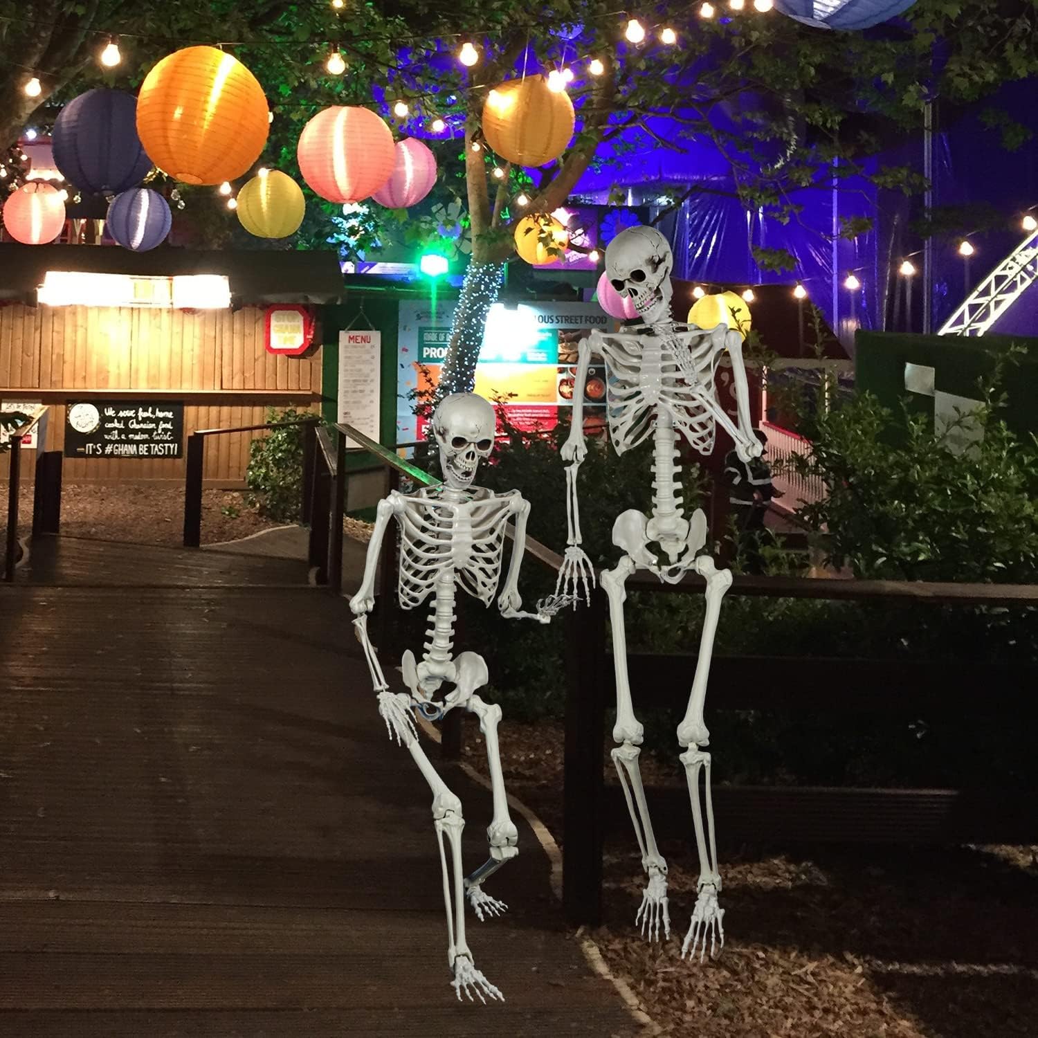 Halloween Posable Skeleton - 165cm Realistic Life Size Human Skeleton Bones with Movable Joints for Halloween Haunted House Decoration - Image 7